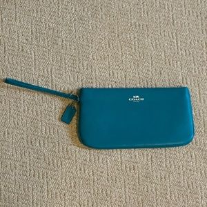 Teal Coach Wristlet